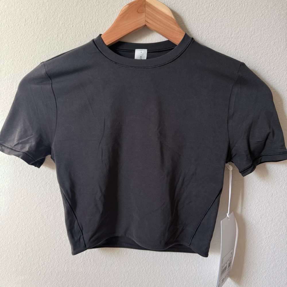 NWT Wundermost Crewneck T-Shirt Cropped Black Size XS